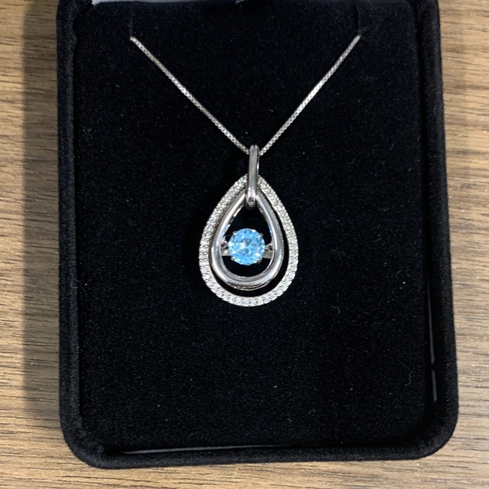 Kay Jewelers Unstoppable Love - Silver and Blue Pendant Necklace